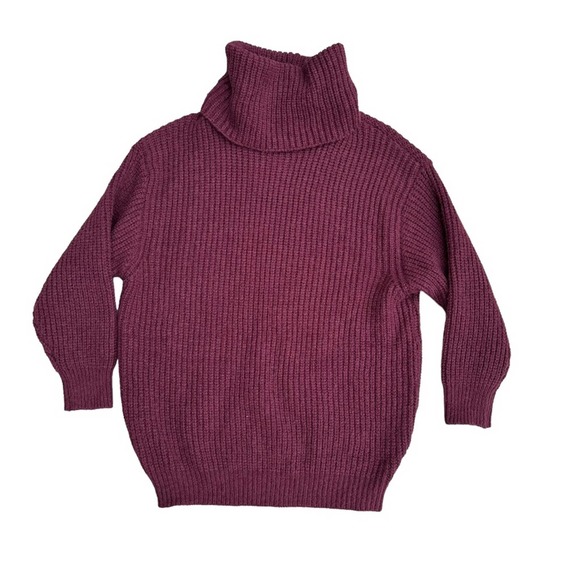 Lulus Turtleneck Sweater Womens Ribbed Long Sleeve Soft Stretch Red Large - Picture 1 of 10